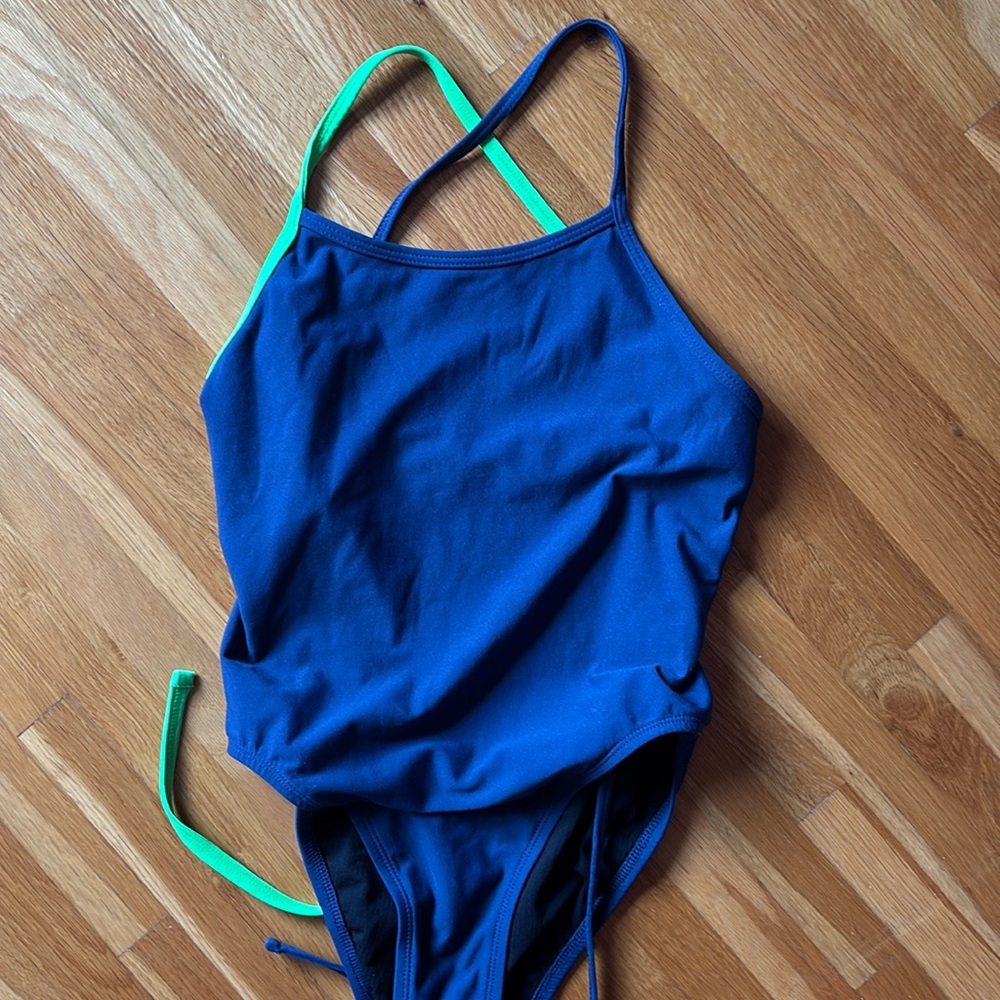 Jolyn navy tie back one piece